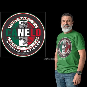 Canelo Alvarez Orgullo Mexicano Green , White And Red Mexican Flag Shirt