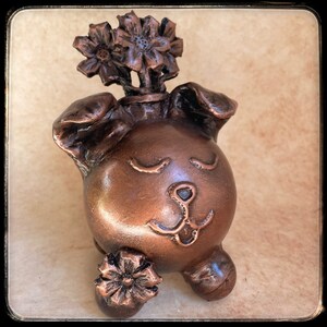Flower Pot Pup Pet Urn for Dogs,  Name Sculpted on Memorial, Handmade Funeral Art, Unique One of a Kind