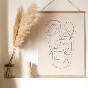 Squiggly Line Art Print | Absract Modern Art | Neutral Contemporary Wall Art | Minimalist Line Art | Abstract Line Illustration | Simple Art
