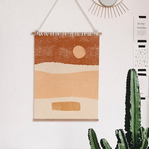 Abstract Desert Art Print | Desert Sun Wall Art | Modern Desert Poster | Boho Desert Wall Print | Terracotta Wall Art Print | Earth Tone Art