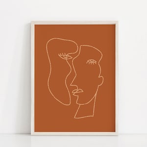 Abstrakte Gesicht Kunstdruck | Minimalistische abstrakte Frau Poster | Frau Gesicht Linie Kunst | Abstrakte Linie Zeichnung Frau | Weibliche Gesicht Illustration