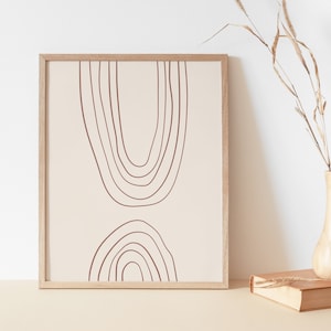 Abstract Line Art Print | Scandinavian Art | Line Arch Poster | Minimal Rainbow Wall Art | Modern Art | Abstract Painting | Boho Wall Art