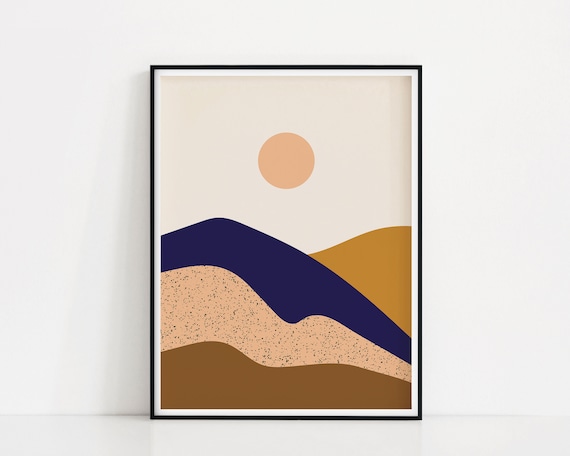 Buy Mountain Views Art Print Abstract Landscape Poster Textured Mountains  Print Color Block Landscape Art Sun and Hills Wall Art Print Online in  India - Etsy