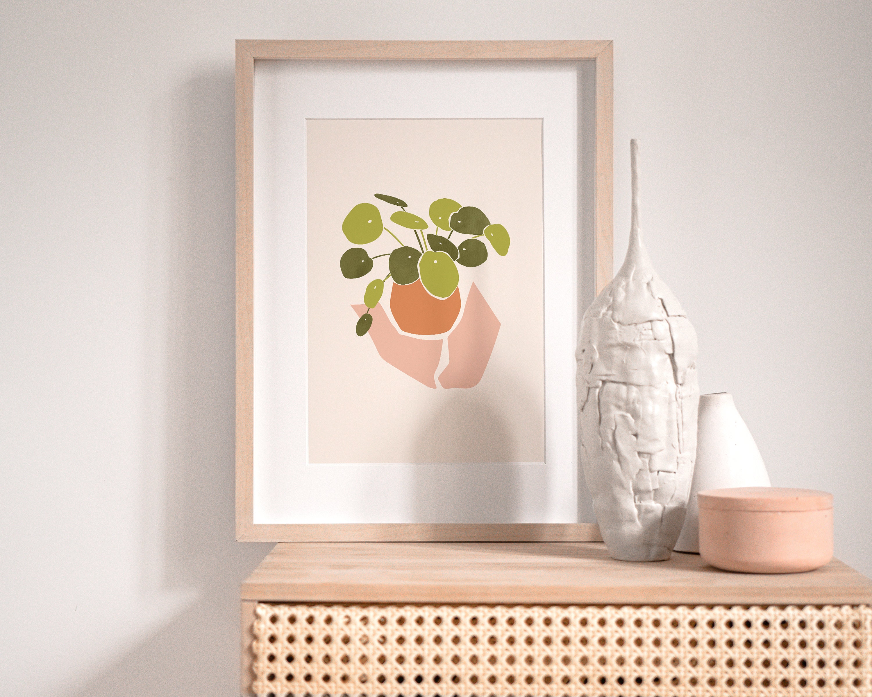 Chinese Money Plant Art Print | Pilea Wall Art | Potted Plant Poster ...