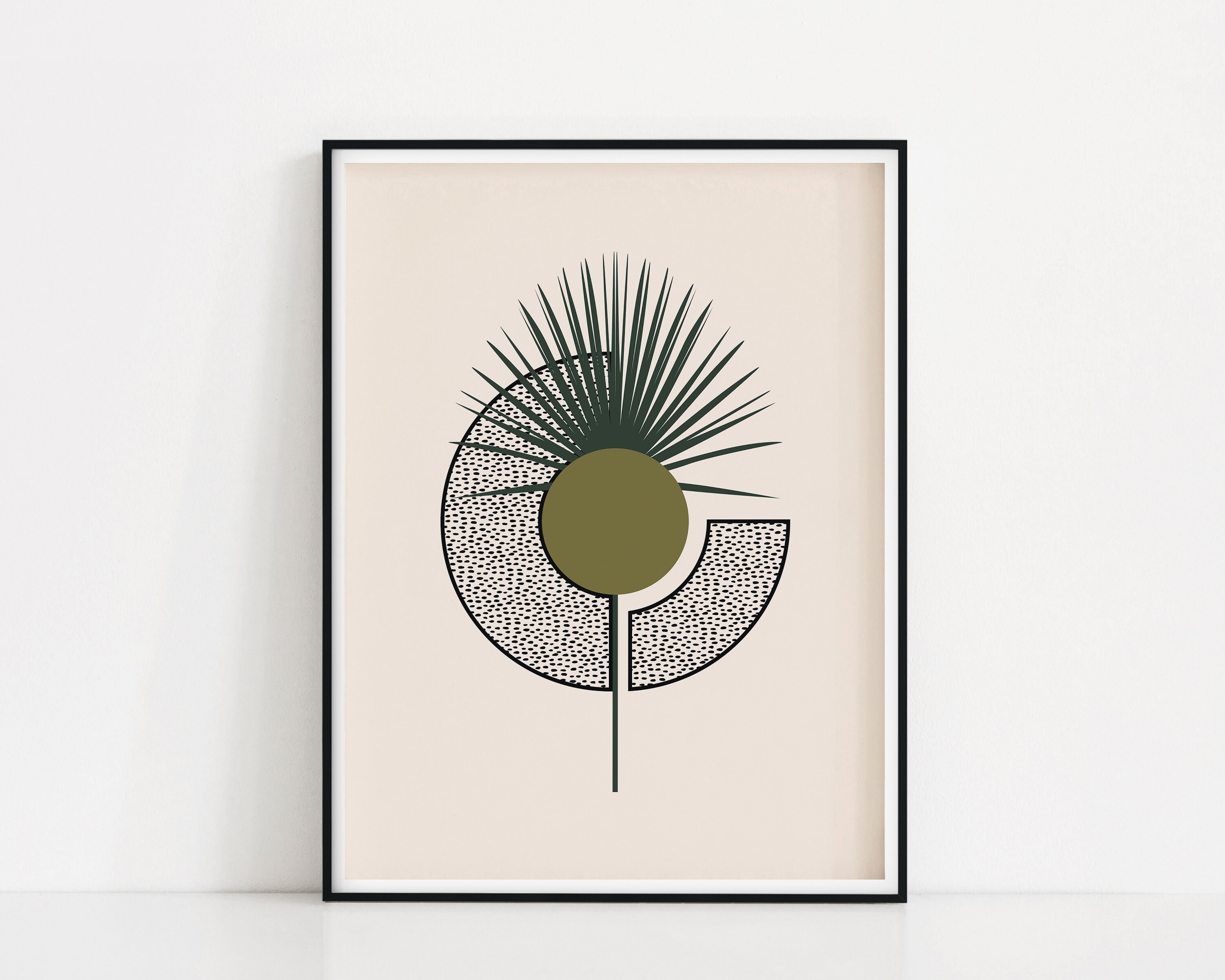 Abstract Leave Wall Printable Art Boho Art Print Living Room Wall Art Minimalist Decor Boho Fan Palm Botanical Print in Terracotta Color
