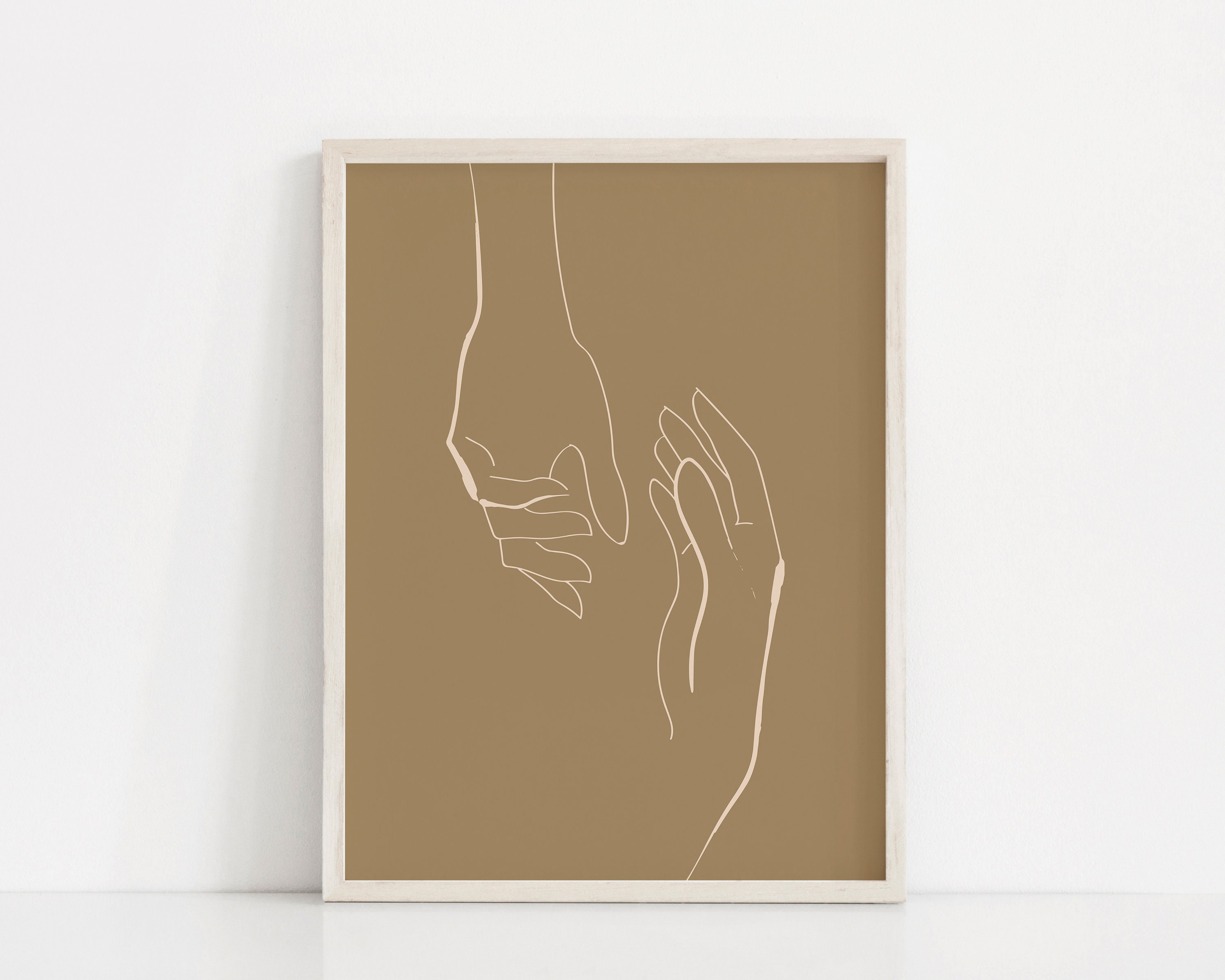 Delicate Hands Art Print | Hands Line Illustration | Neutral Wall Print ...