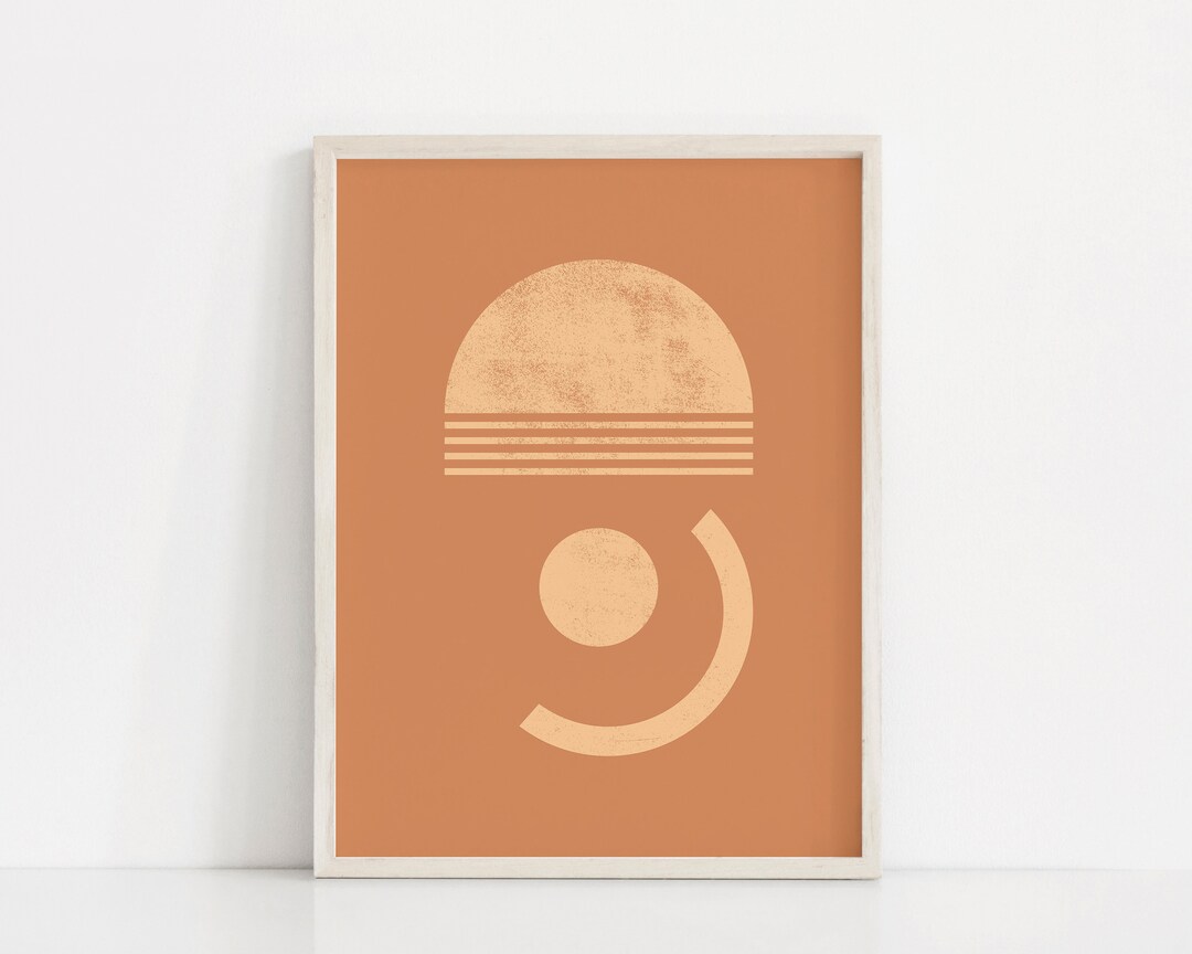 Abstract Rising Sun Art Print | Mid Century Half Circle Wall Art ...