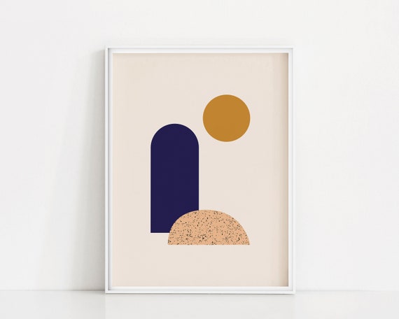 Abstract Color Shapes Art Print Minimalist Shape Wall Print Simple Abstract  Art Speckle Pattern Poster Neutral Boho Abstract Artwork 