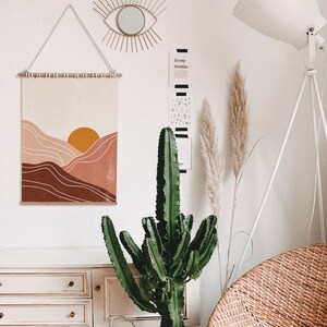 Abstract Sun Art Print | Neutral Wall Art | Warm Color Palette | Minimalist Poster Print | Landscape Wall Art | Mountains Poster | Boho Art image 4