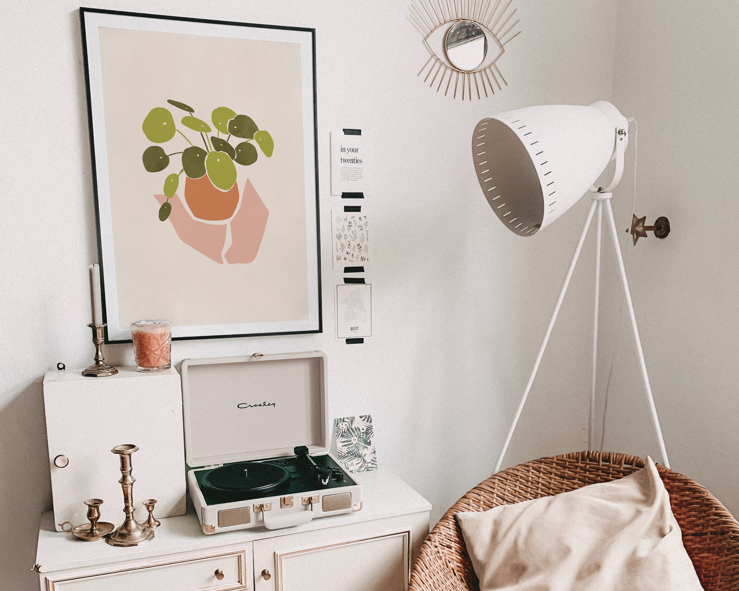 Chinese Money Plant Art Print | Pilea Wall Art | Potted Plant Poster ...