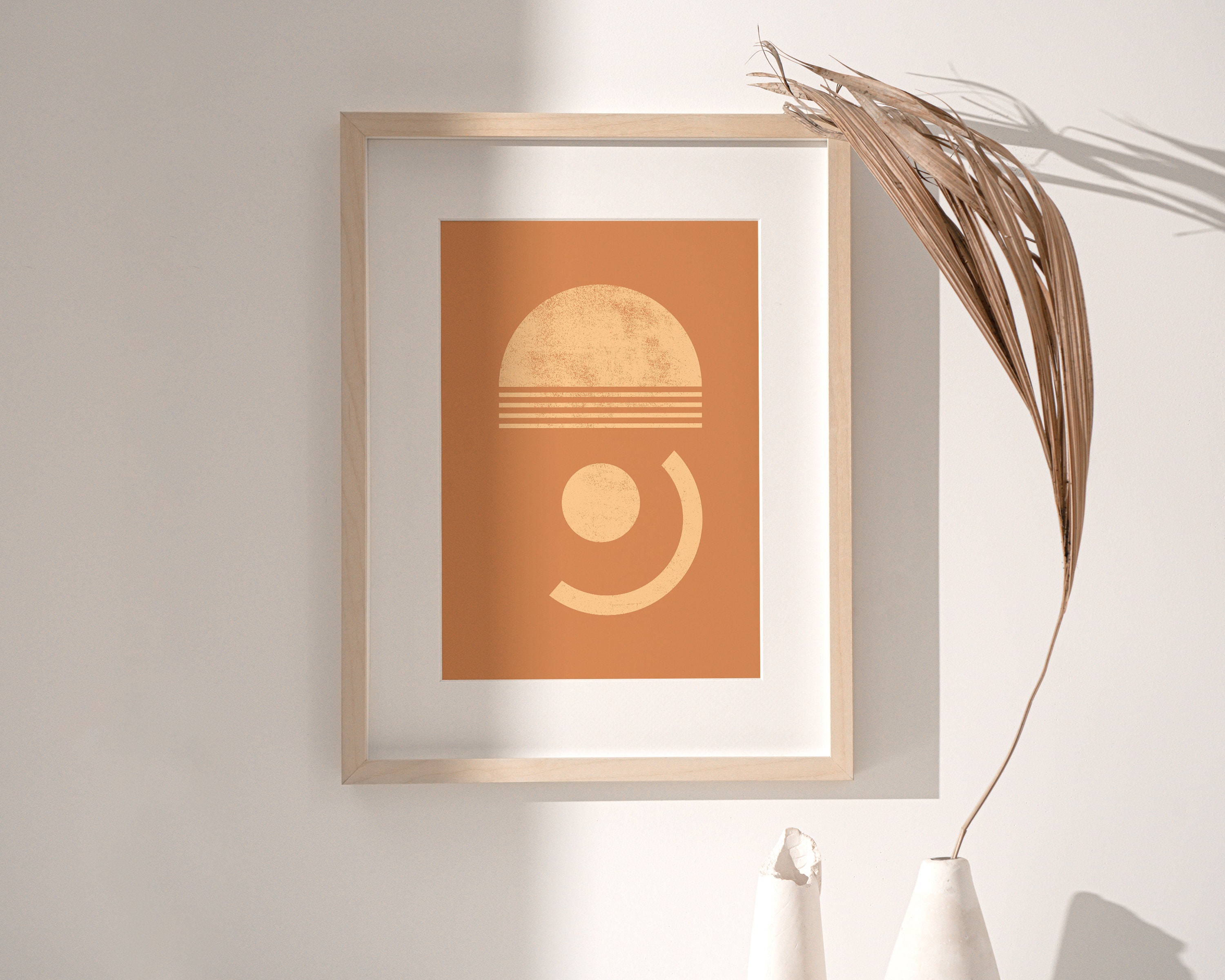 Abstract Rising Sun Art Print Mid Century Half Circle Wall - Etsy