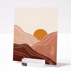 Abstract Sun Art Print | Neutral Wall Art | Warm Color Palette | Minimalist Poster Print | Landscape Wall Art | Mountains Poster | Boho Art image 7