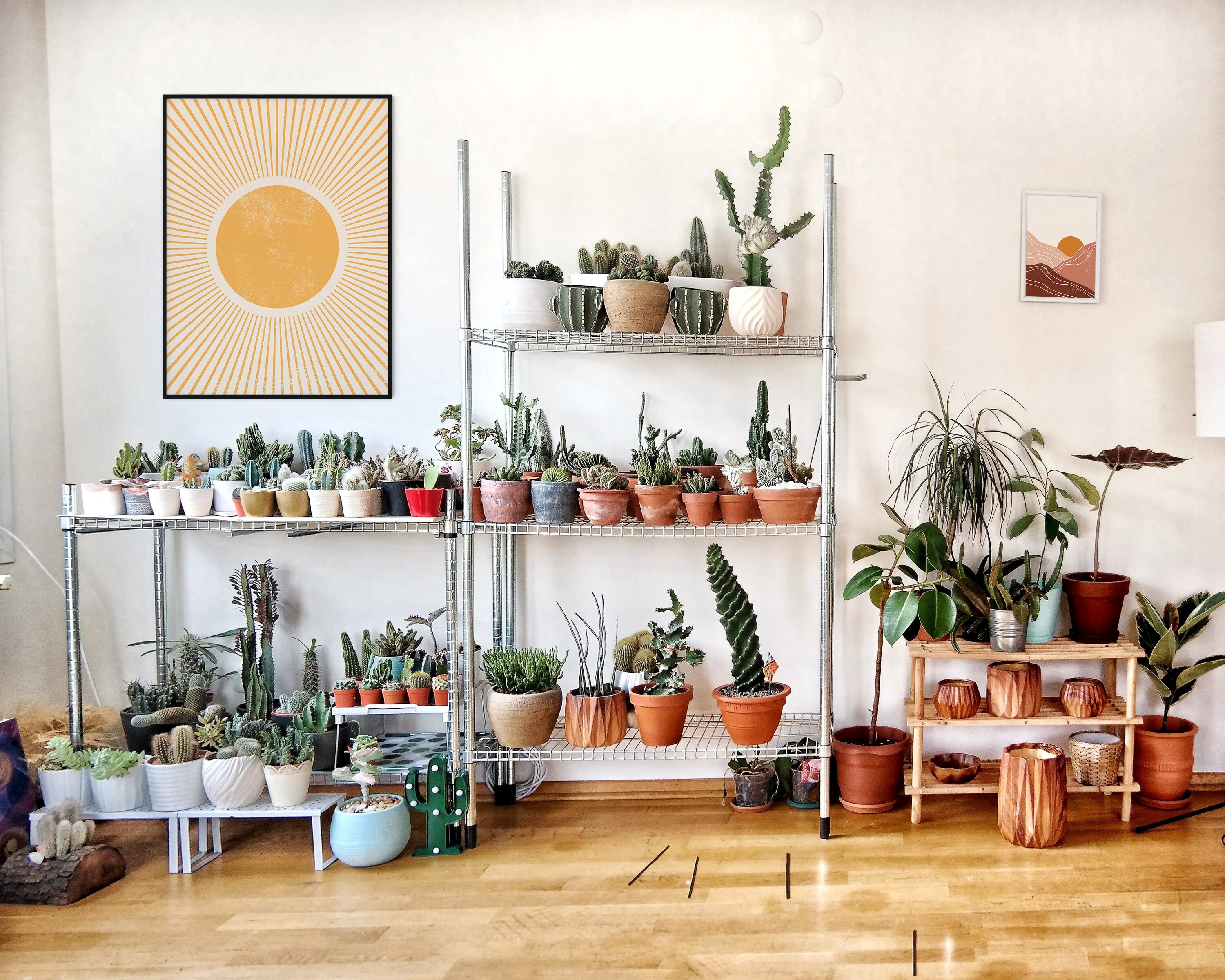 Large Sun Art Print | Abstract Sun Wall Art | Sun Rays Circle Print ...