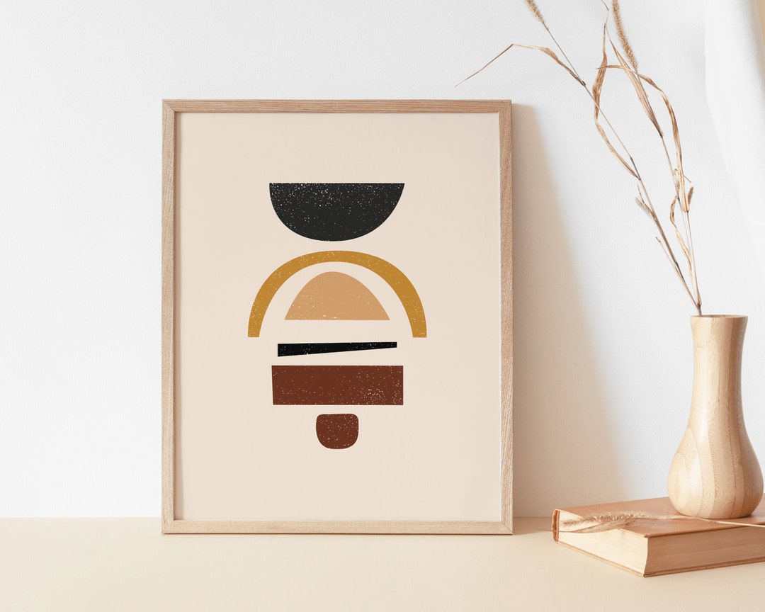 Abstract Shapes Art Print | Boho Abstract Art | Printable Neutral Wall ...