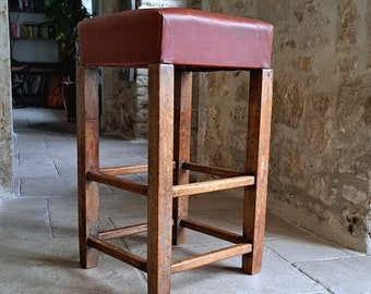 Vintage, French, wood stool
