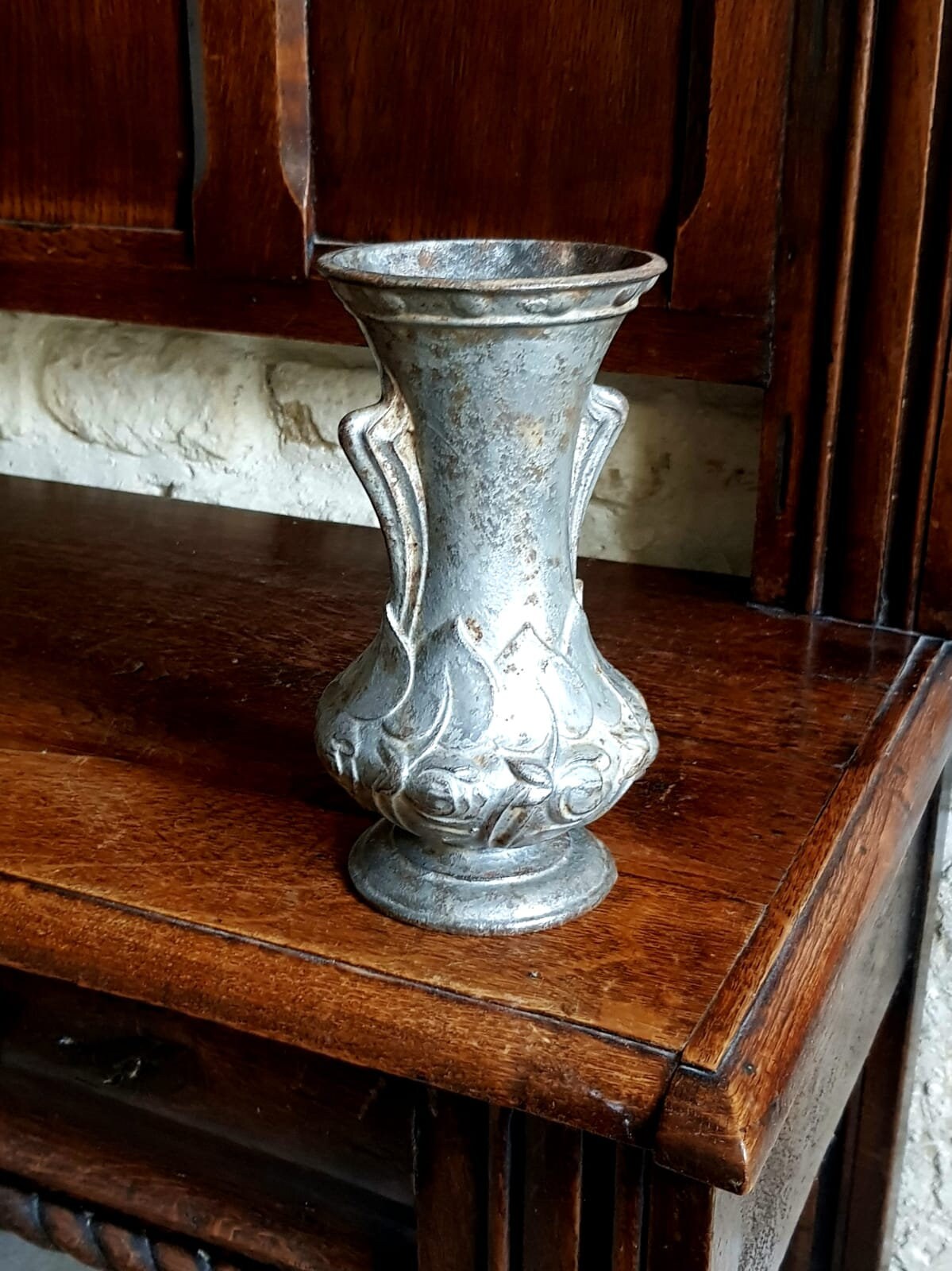 Beau, Petit, Français, Vintage, Émaillé, Fonte, Style Art Nouveau, Jardinière Intérieure/Vase