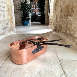 Beautiful, antique, French, professional quality, copper Braisière / fish poacher. Circa late 1800&#39;s