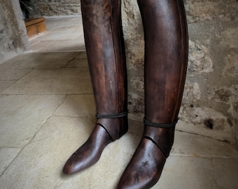 Gorgeous pair of rare, antique, French, wooden, bootmakers, full length, boot trees. Circa late 1800's / early 1900's