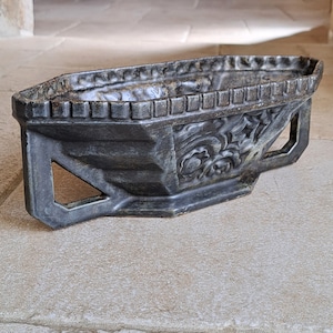 Beautiful, vintage, French, Art Déco, Cast Iron, enamelled, exterior planter. Circa 1930's / 40's
