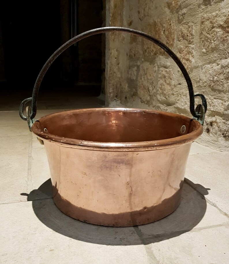 Large Vintage French Copper Fireplace Cauldron Etsy