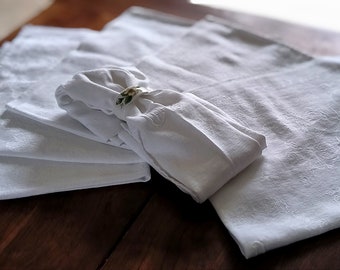 Lot De 6 Serviettes De Table Anciennes Avec Monogramme - Linge Français Vintage