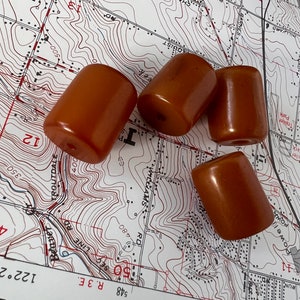 Vintage Butterscotch Bakelite Barrel Beads