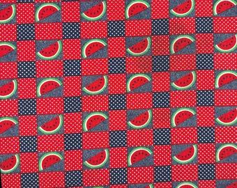 Vintage Watermelon Tablecloth | Summer Picnic Decor | Retro Fruit Print Outdoor Table Linen