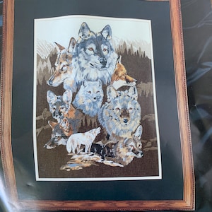 Vintage Bucilla Crewel Kit: Canines of the Wild