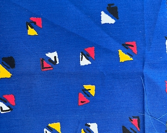 Vintage Joan Kessler for Concord Fabrics Mod 80's Geographic Print 1/2 Yd