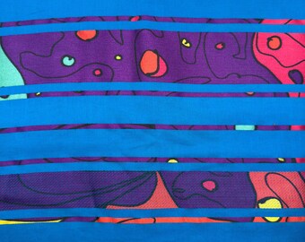 Vintage Swiss Psychedelic Fabric | Made in Switzerland | Abstract Pop Art Cotton Fabric | Retro 60s 70s Mod Sewing Yardage