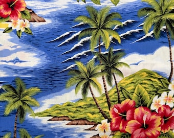 Hawaiian tropical printed fabric by the yard new