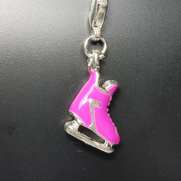 NEW Set of 5 Hot Pink Ice Skate Charms Girls Ladies Women Hockey Skating Rink Blades Memories Use for Bracelet, Keychain, Necklace & More