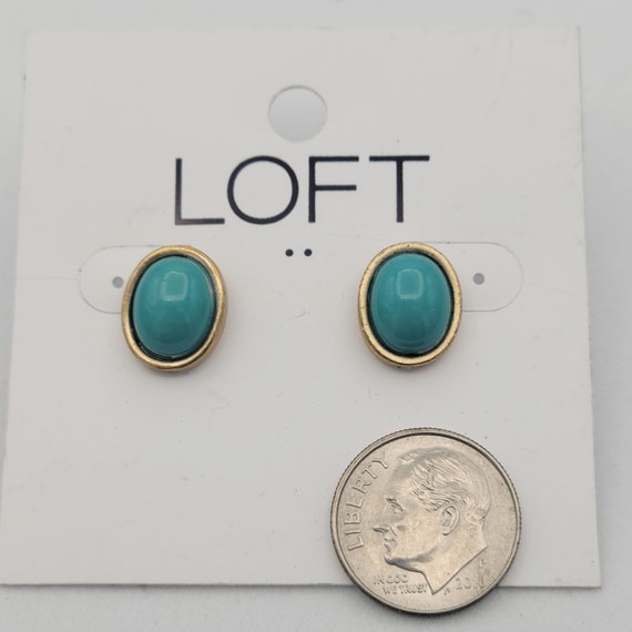 NEW Ann Taylor Loft Gold Tone Stud Earrings with … - image 3