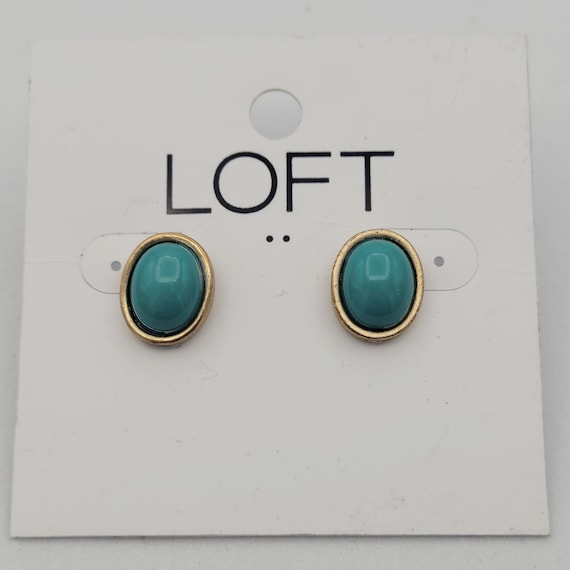 NEW Ann Taylor Loft Gold Tone Stud Earrings with … - image 2