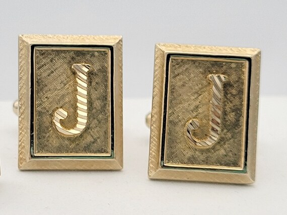 Vintage 1970s Shields Gold Tone Initial Letter J … - image 3