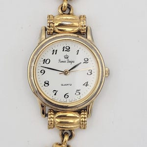 Vintage premier Designs zweifarbige Blumen Damen Armband Uhr Kostüm Schmuck Statement Frauen einfach zu lesen Zeitmesser Silber & Gold Ton