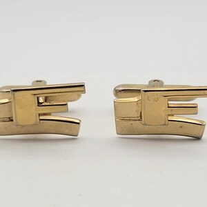 Gemelos vintage de tono dorado para hombre de los años 60 con la inicial de la letra F, accesorios para traje de hombre