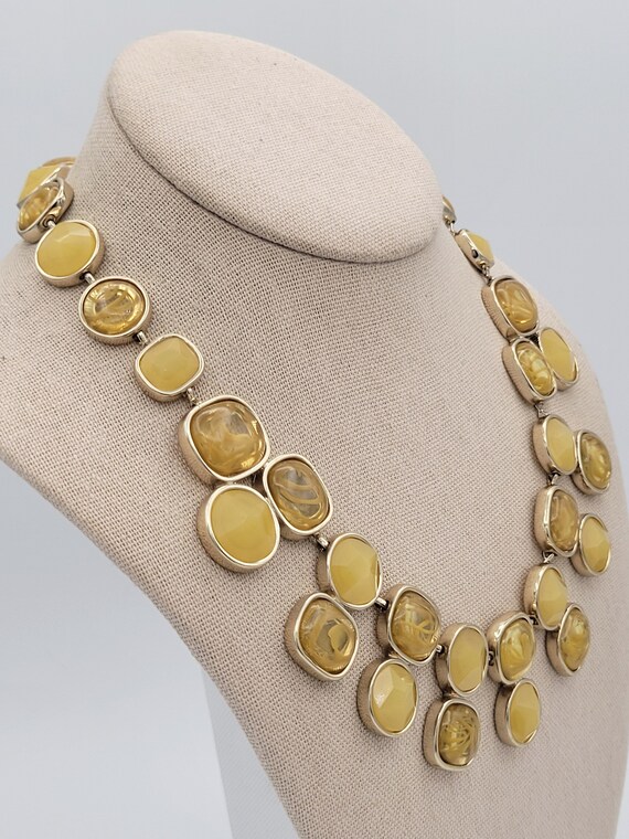 Vintage Banana Republic Gold Tone & Yellow Stone … - image 5