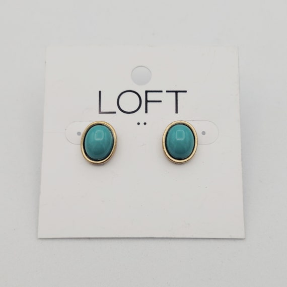 NEW Ann Taylor Loft Gold Tone Stud Earrings with … - image 1