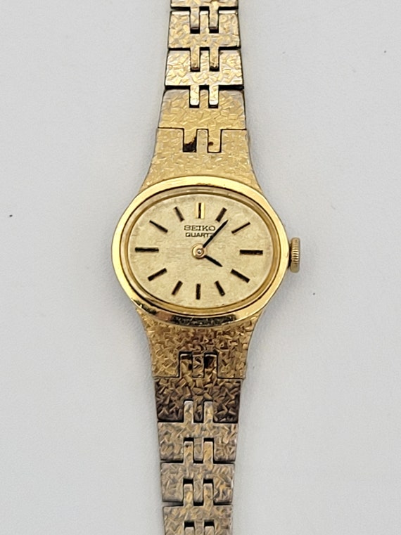 Vintage 1980s Seiko 1400-7389 Gold Tone Oval Ladies Bracelet - Etsy