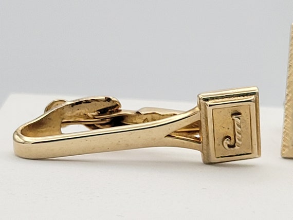 Vintage 1970s Shields Gold Tone Initial Letter J … - image 4