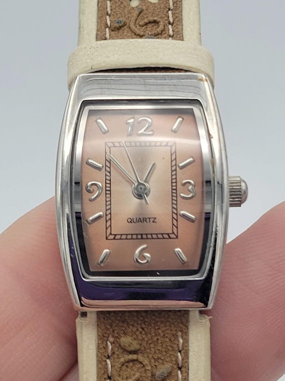 Vintage Silver Tone Rectangular Cushion Ladies Wa… - image 6