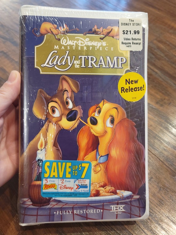 Vintage NOS Sealed 1998 Walt Disney's Lady & The Tramp Clamshell VHS Home Video New Stock #14673 ISBN 0788812807