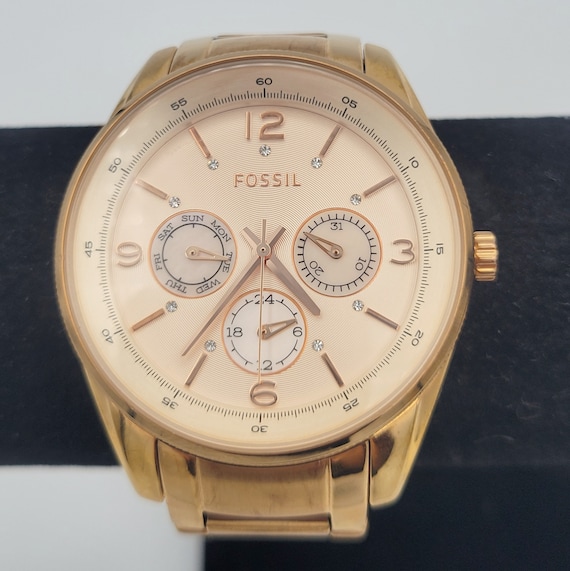 Fossil BQ1073 251408 Rose Gold Tone & Crystal Ladies Watch  display picture 3