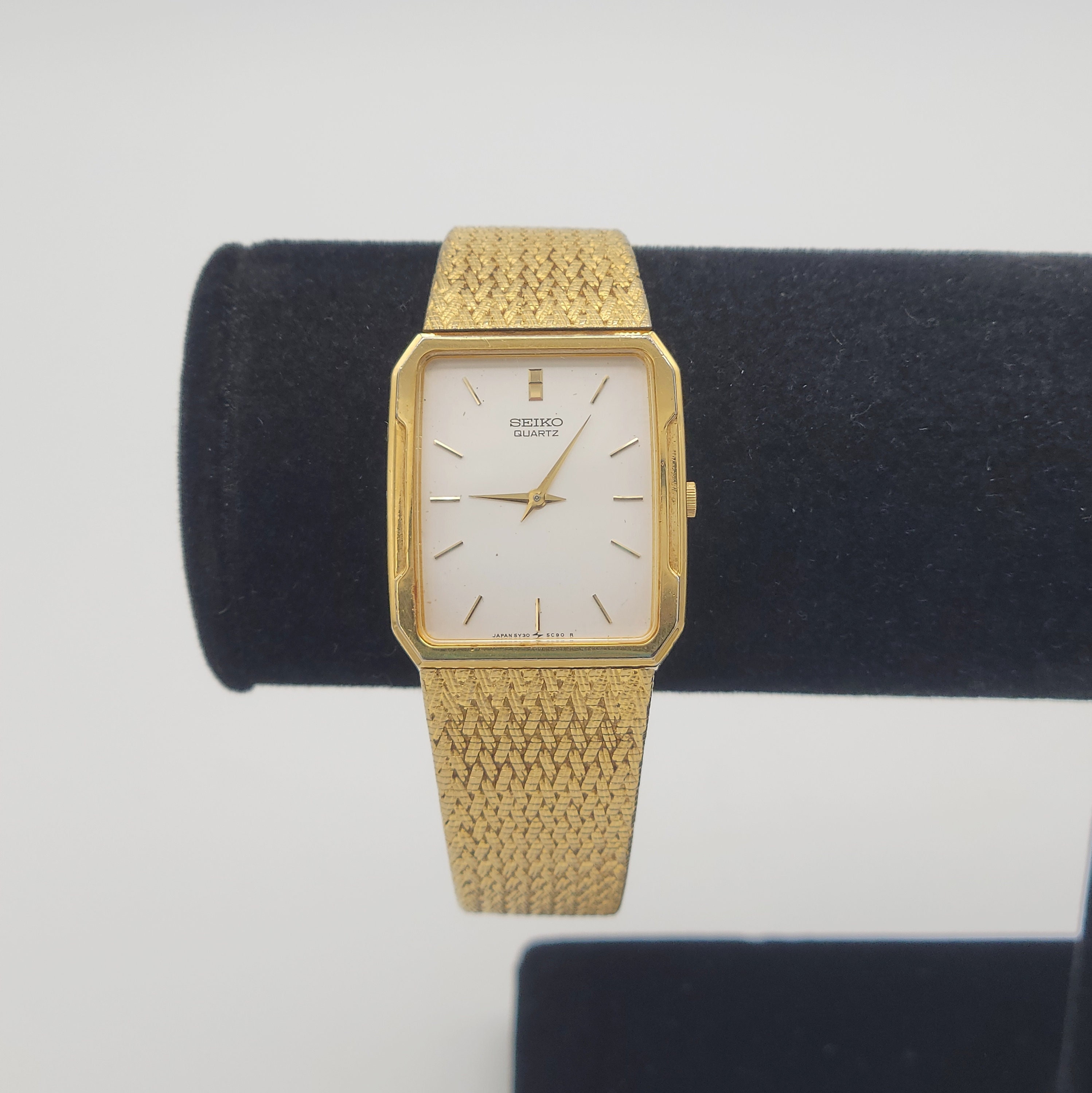 Vintage 1990s Seiko 5Y30-5B49 Gold Tone Rectangular Men's - Etsy