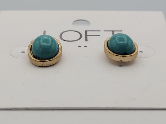 NEW Ann Taylor Loft Gold Tone Stud Earrings with … - image 4