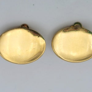Vintage Gio de Giorgio Armani Gold Ton-Chrom Fertig Oval Stud Clip Auf Ohrringe Kostüm Schmuck Retro Frauen Anweisung Designer poliert