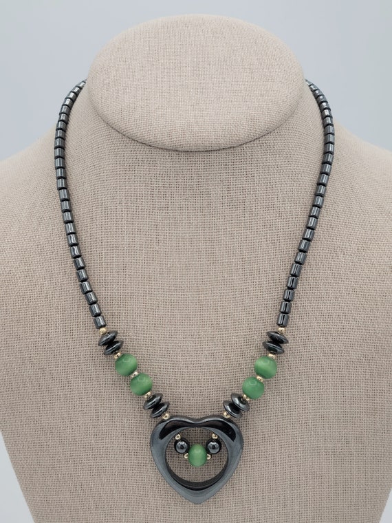 Vintage Hematite Necklace with Colored Accents Be… - image 8