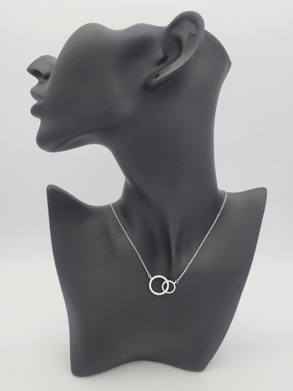 Vintage .925 Sterling Silver & Cubic Zirconia Interlocking Vintage .925 Sterling Silver & Cubic Zirconia Interlocking