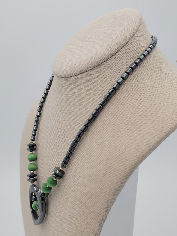 Vintage Hematite Necklace with Colored Accents Be… - image 9